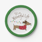 Dachshandクリスマスデザートディスポーザブルプレート ペーパープレート (正面)