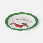 Dachshandクリスマスデザートディスポーザブルプレート ペーパープレート (アングル)