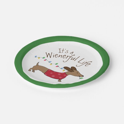 Dachshandクリスマスデザートディスポーザブルプレート ペーパープレート (アングル)
