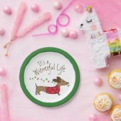 Dachshandクリスマスデザートディスポーザブルプレート ペーパープレート (パーティー)