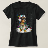 Dachshandクリスマス愛Ledギフトかわいい犬の恋人 Tシャツ (デザイン正面)