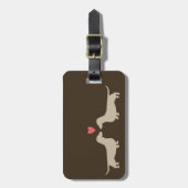 Dachshandシルエットとハート | Wiener Dogs ラゲッジタグ (正面縦)