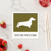 Dachshandシルエット白+アイディア スタンダードカクテルナプキン (インサイチュ)