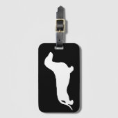 Dachshandシルエット白+アイディア ラゲッジタグ (正面縦)