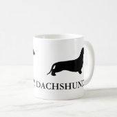 Dachshandシルエット黒+アイディア コーヒーマグカップ (正面右)