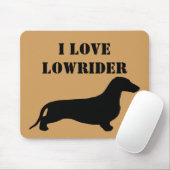 Dachshandシルエット黒+アイディア マウスパッド (マウス)