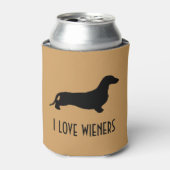 Dachshandシルエット黒+アイディア 缶クーラー (缶正面)