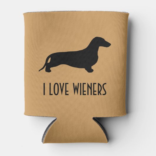 Dachshandシルエット黒+アイディア 缶クーラー (正面)