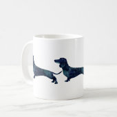 Dachshandジオメトリパターンシルエット コーヒーマグカップ (正面左)