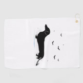 Dachshandハロウィーンの衣装Dachshandは私のボー ゴルフタオル (横)