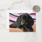 Dachshandパピーノートカード – フラットノートカード ノートカード (正面/裏面インサイチュ)