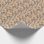 Dachshand夢の水の色のシームレスなパターン ラッピングペーパー (角)