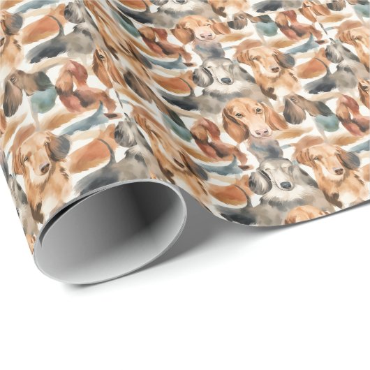 Dachshand夢の水の色のシームレスなパターン ラッピングペーパー (ロールコーナー)