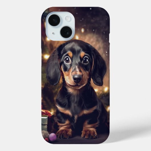 Dachshand子犬クリスマスケースメイトiPhoneケース Case-Mate iPhoneケース (裏面)