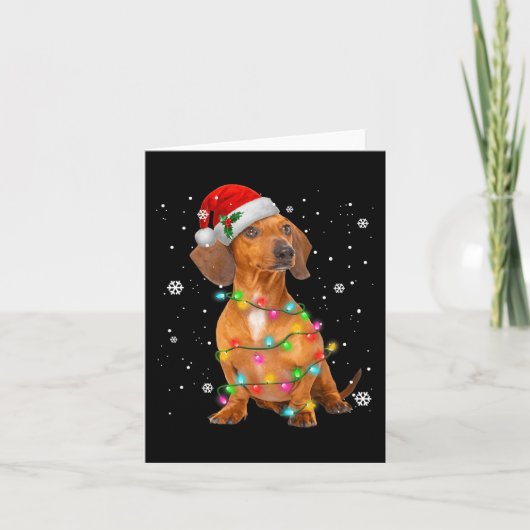 Dachshand犬の木のクリスマスクリスマスのペットのためのギフト カード (正面)