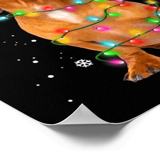 Dachshand犬の木のクリスマスクリスマスのペットのためのギフト ポスター (角)