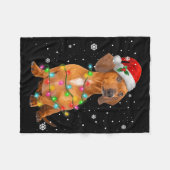 Dachshand犬の木のクリスマスクリスマスペットDのためのギフト フリースブランケット (正面(横))