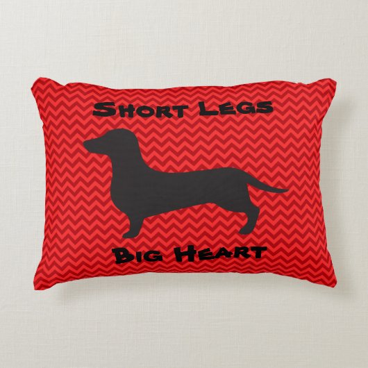 Dachshand – 短脚ビッグハートアクセント枕 アクセントクッション (正面)