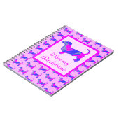 Dachshand / Daxie Dog Lover Pink & Blueシルエット ノートブック (左側)