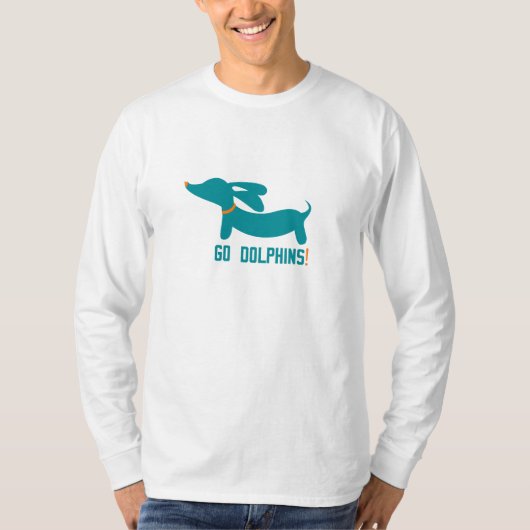 Dachshand + Dolphins NFLカラー Tシャツ (正面)