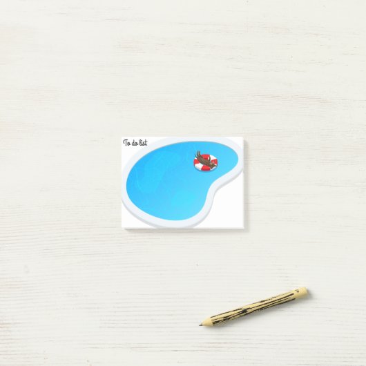 Dachshand Floating On Raft Post-It Notes ポストイット (デスク上)