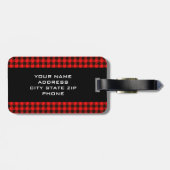 Dachshand n'チェック荷物タグ付き/レザーストラップ ラゲッジタグ (裏面横)