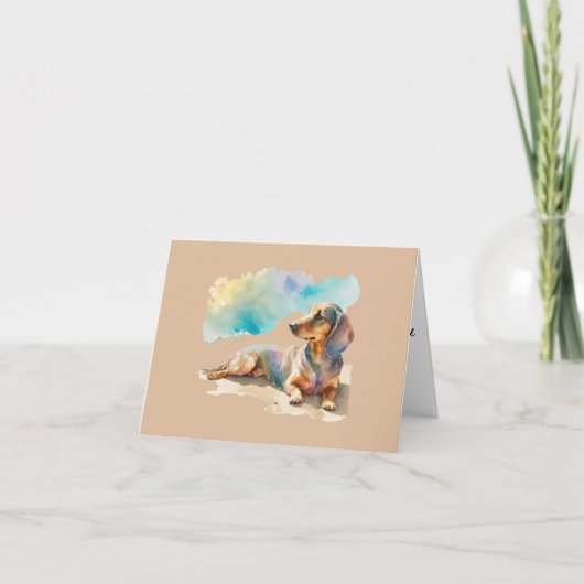 Dachshand on theビーチグリーティ空白のングカード カード (正面)