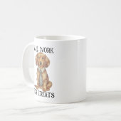 DachshundおもしろいをTieで扱う コーヒーマグカップ (正面左)