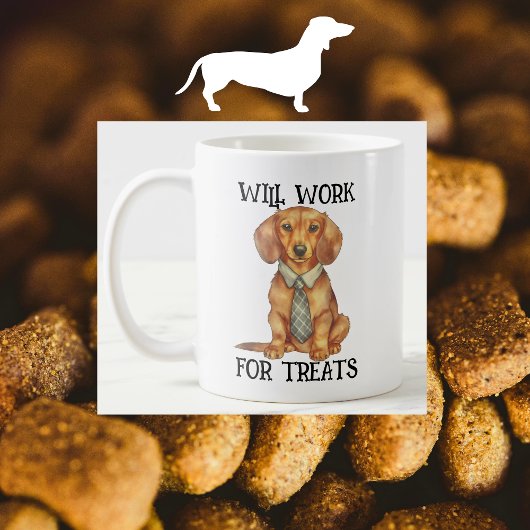 DachshundおもしろいをTieで扱う コーヒーマグカップ