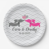 Dachshundのパーソナ結婚ライズド紙プレート ペーパープレート (正面)