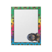 Dachshundカラフル犬の足のパターンメモ帳 ノートパッド (回転)