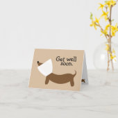 Dachshundカードの回復 カード (黄色い花)