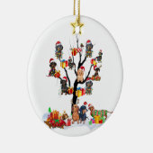 Dachshundクリスマスオンツリーシャツシャツクリスマスギフトアイディア セラミックオーナメント (右)