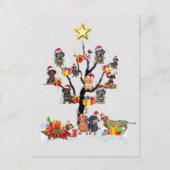 Dachshundクリスマスオンツリーシャツシャツクリスマスギフトアイディア ポストカード (正面)