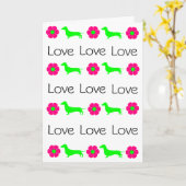 Dachshundグリーティングカード任意の大事な行事 カード (黄色い花)