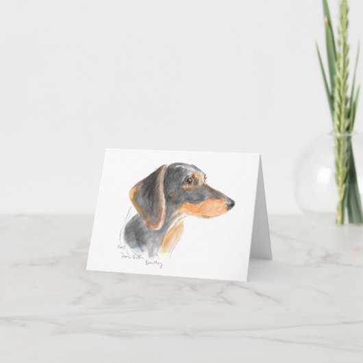 Dachshundグリーティングカード「Bentley」 カード (正面)