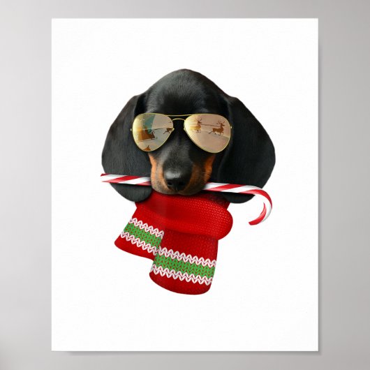 Dachshundシャツかわいいクリスマスギフト愛犬家サン ポスター (正面)