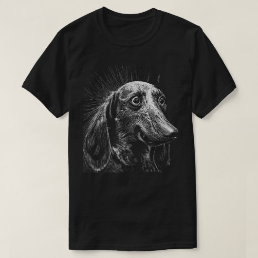 DachshundスクラッチボードTシャツ Tシャツ (デザイン正面)