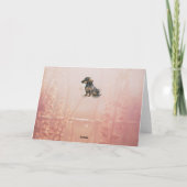 DACHSHUNDソーセージ編集可能文字付きドッグカード カード (裏面)