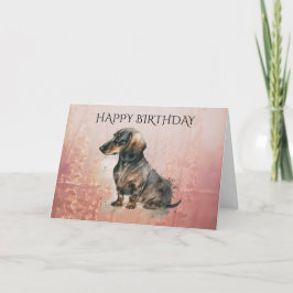 DACHSHUNDソーセージ編集可能文字付きドッグカード カード