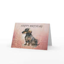 DACHSHUNDソーセージ編集可能文字付きドッグカード