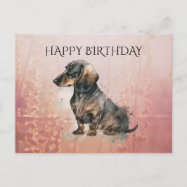 DACHSHUNDソーセージ編集可能文字犬 ポストカード