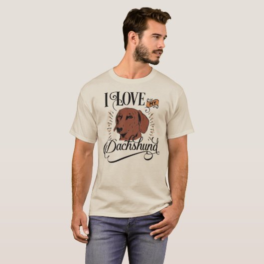 Dachshundパパ:私は私のDachshundライトメンズ大好き Tシャツ (正面フル)