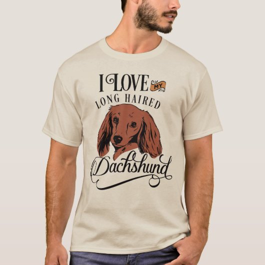 Dachshundパパ：私は私のL-Hダッシュント軽男性が大好き Tシャツ (正面)