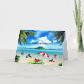 Dachshundビーチグリーティングカード任意の大事な行事 カード (正面)