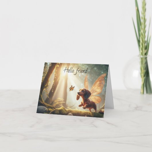 Dachshundフレンドグリーティングカード カード (正面)