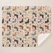 dachshundフローラドッグクリームヴィンテージフローラ シェルパブランケット (正面(横))