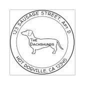 Dachshundプロファイルラウンド差出人住所 ラバースタンプ (インプリント)