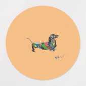 Dachshundラベル ラベル (デザイン2)