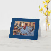 Dachshundヴィンテージグリーティングカード カード (黄色い花)